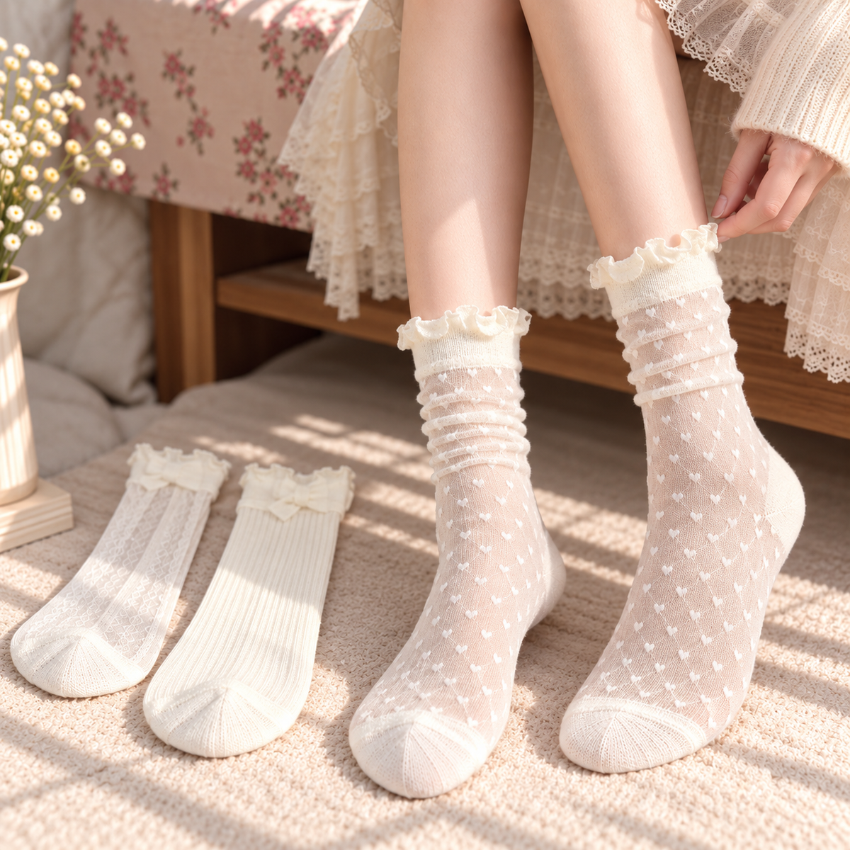 Socker Elegant Sheer Lace Socks